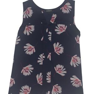 Express Women's Navy Floral Top